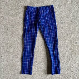 Janie and Jack Blue Plaid Leggings – Girls 10 – Stretch Cotton